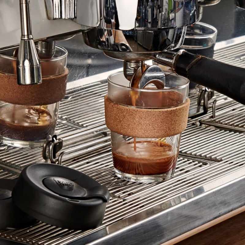 KeepCup Brew Cork, Reusable Glass Tumbler with Natural Cork, Grande Coffee Cup 16oz/454ml - Press - Image 4